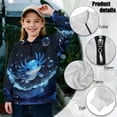 thumbnail image 6 of Uorisanigo Girls Half Zip Pullover Sweatshirt Oversized Long Sleeve Lapel Zipper Sweatshirt Lightweight Blue Bubble Axolotl Athletic Pullover Jackets Fall Spring Outfits Clothes, 6 of 7