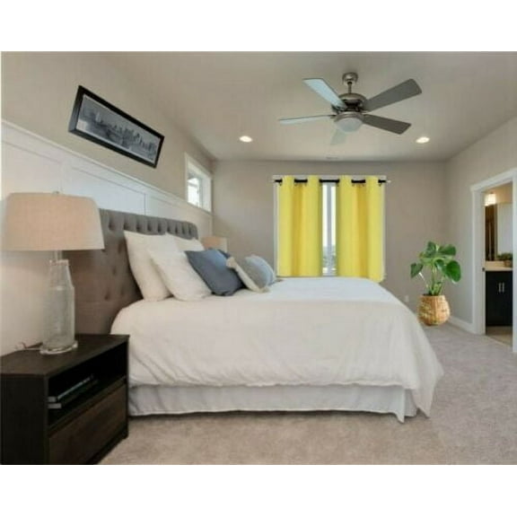 2 Pieces yellow window curtain thermal panels blackout with grommets silky soft texture unlined heavy thick for any room décor K54