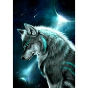 Veryke 5D DIY Diamond Painting Full Drill Embroidery Craft Cross Stitch Kits with Tools, Home Wall Decor, Wolf