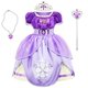 thumbnail image 1 of Vestido de Sofía para niña, disfraz de princesa para fiesta de cumpleaños, Halloween, manga abullonada, verano, 3, 6, 8 y 10 años Fivean unisex, 1 of 2
