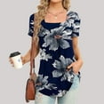 thumbnail image 2 of IROINNID Going Out Tops For Women Fashion Printed Casual Round-Neck Short Sleeve Loose Tops Spring, 2 of 5