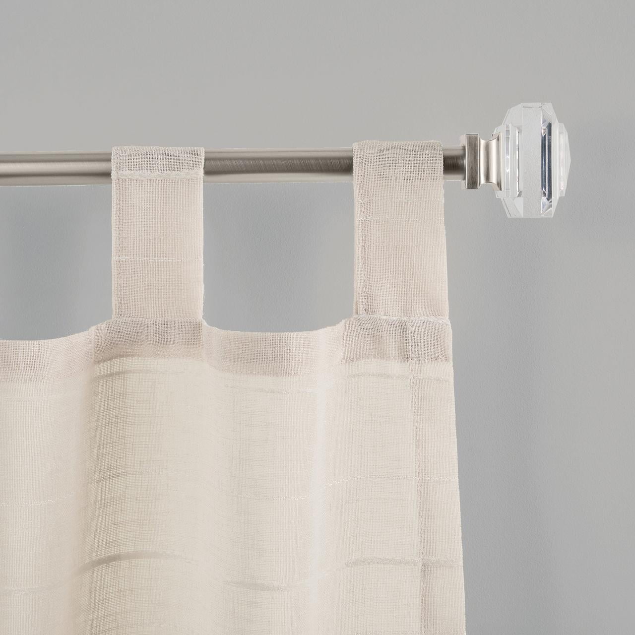Mainstays Clear Square 3/4" Single Adjustable Curtain Rod, 30-84", Nickel