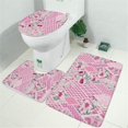 thumbnail image 2 of Pioneer Flower Floral Print Pattern Bathroom Rugs Sets 3 Piece,Toilet Cover Set,Absorbent Non Slip Bathroom Mats Sets with U-Shaped Contour Rug Toilet Rug Set, 2 of 5