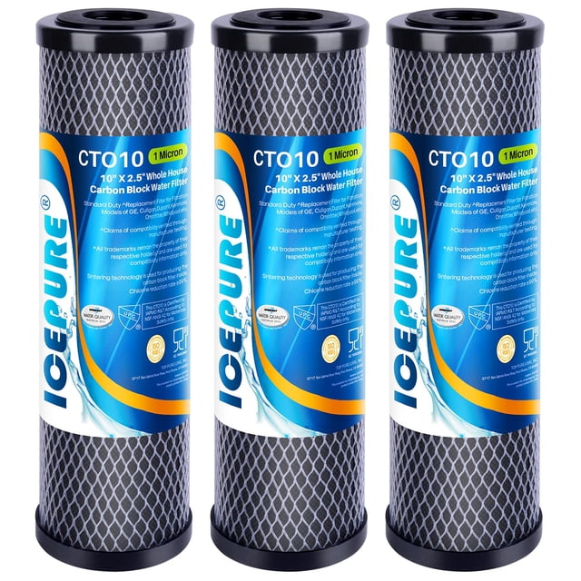 Cartucho de filtro de agua ICEPURE 1 micrón 2,5 x 10 para toda la casa