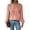 Pink, variant on Women V Neck Boho Long Sleeve Dot Chiffon Blouses Flowy Lace Crochet Clothing Casual Trendy Tunic Red S