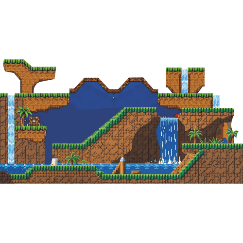 SP13435 Video Game Smash Hedgehog Brothers Green Mountain Zone Backdrop Cardboard Cutout Standee Standup