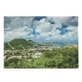 thumbnail image 1 of Dutch Cutting Board, Cityscape Photo of Philipsburg Capital City of Sint Marteen Island from Antilles, Decorative Tempered Glass Cutting and Serving Board, in 3 Sizes, by Ambesonne, 1 of 2