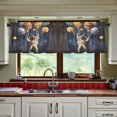 thumbnail image 3 of Yayeee Kitchen Curtains Tier Set of 2 Light Filtering 57"x24" Over Sink Window Panels, Watercolor Astronaut, 3 of 7