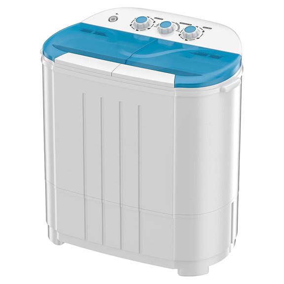 Portable Washing Machine, Mini Twin Tub Washers with 9lbs Washer, 5lbs Spinner, Compact Laundry Washer with Time Control, Small Washing Machine for Apartments, Dorm, RV