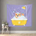 thumbnail image 2 of Balery Corgi Washing in Bathtub Pattern Tapestry 60x51 Inches - Large Wall Hanging Tapestry for Bedroom, Living Room, Dorm Decor - Artistic and Aesthetic Room Decor, 2 of 9