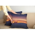thumbnail image 2 of Ambesonne Nautical Throw Pillow Cover 2 Pack, Sunrise over Sea Ship, 20", Blue Orange, 2 of 7