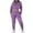 Purple#N, variant on KIJBLAE Savings Sweatsuits for Women Set 2 Piece Patchwork Tracksuits Solid Long Sleeve Crop Jacket Pants Set Black XL