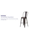 thumbnail image 6 of BizChair Commercial Grade 4 Pack 30" High Distressed Copper Metal Indoor-Outdoor Barstool with Back, 6 of 15