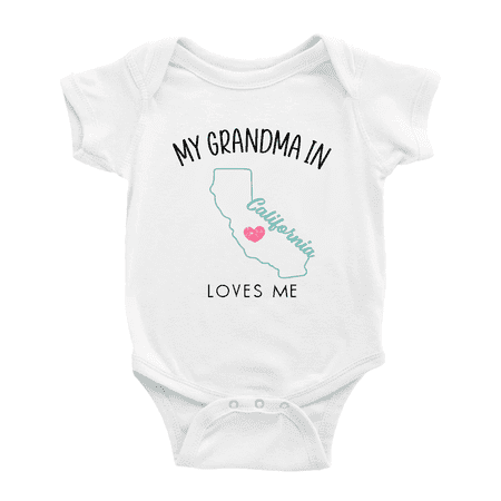 

My Grandma In California Loves Me Baby Clothing For Boy Girl Bodysuits 6-12 Months