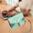 thumbnail image 1 of Bolsos de Hombro con Solapa para Mujer Salvador Monederos Informales con Estilo Verde con Borla, 1 of 10