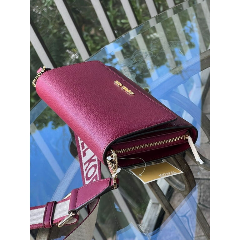 Michael Kors Jet Set Medium Mulberry Leather Crossbody Handbag