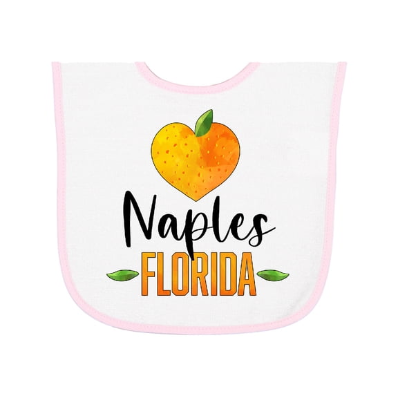 Inktastic Naples Florida Orange in Heart Baby Terry Cloth Bib