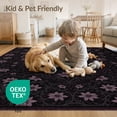 thumbnail image 4 of ODIKA 8'x10' Washable Area Rug Gothic Pointed Pink Motif Ornate Detail Purple Flower Vinyl Witchy for Dining Room, Large Office, Lounge, Non-Slip Chair-Friendly Mat, 4 of 7