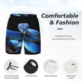 thumbnail image 6 of Picia Blue Viper Snake pattern Mens Swim Trunks with Compression Liner Stretch Beach Shorts Quick Dry with Zipper Pockets No-Chafing Board Shorts-Large, 6 of 9