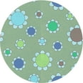 thumbnail image 1 of Ahgly Company Machine Washable Indoor Round Transitional Blue Green Area Rugs, 5' Round, 1 of 7