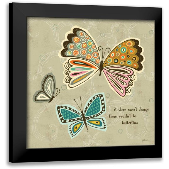 Faust, Richard 12x12 Black Modern Framed Museum Art Print Titled - Ragtag Butterfly 1