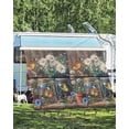 thumbnail image 4 of 4th of July RV Awning Sun Shade Screen 9'X15.3' Daisy Floral Mesh Sunscreen Butterfly Rustic Wood Grain Awning Shade Screen with Zipper UV Blocker Completed Kits for RV Motorhome Camper Trailer, 4 of 7