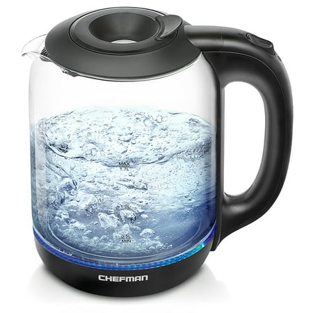 Chefman 1.7 Liter Cordless Electric Kettle With Easy Fill Removable Lid and LED Indicator
