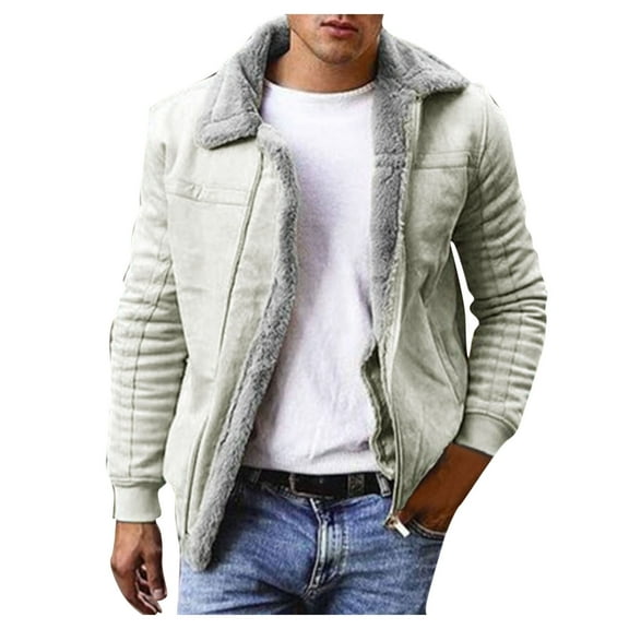 fvwitlyh Jackets for Men Big Tall Jacket Men's Winter Wool Short Jacket Casual Lapel Splice Fit Solid Warm Slim Overcoat Womens Jacket 4x Coats for Men