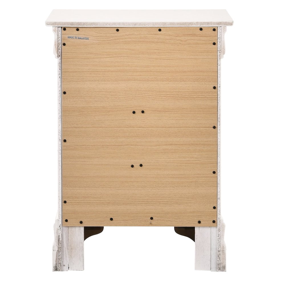 Glory Furniture Louis Phillipe Night Stand in White Color