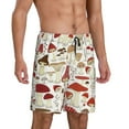 thumbnail image 2 of Naloa Cartoon Mushrooms Men's Short Pajama Pants, Lounge Comfort Shorts with Elasticized Waistband and Side Pockets - X-Large, 2 of 9