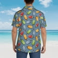 thumbnail image 6 of Xecao Fruit Ice Cream print Hawaiian shirt - a stylish short-sleeve button-down for men, perfect for casual beach and tropical outings., 6 of 9
