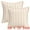 Khaki, variant on Unique Bargains Pack of 2 Striped Throw Pillow Covers with Tassel Edge Grey