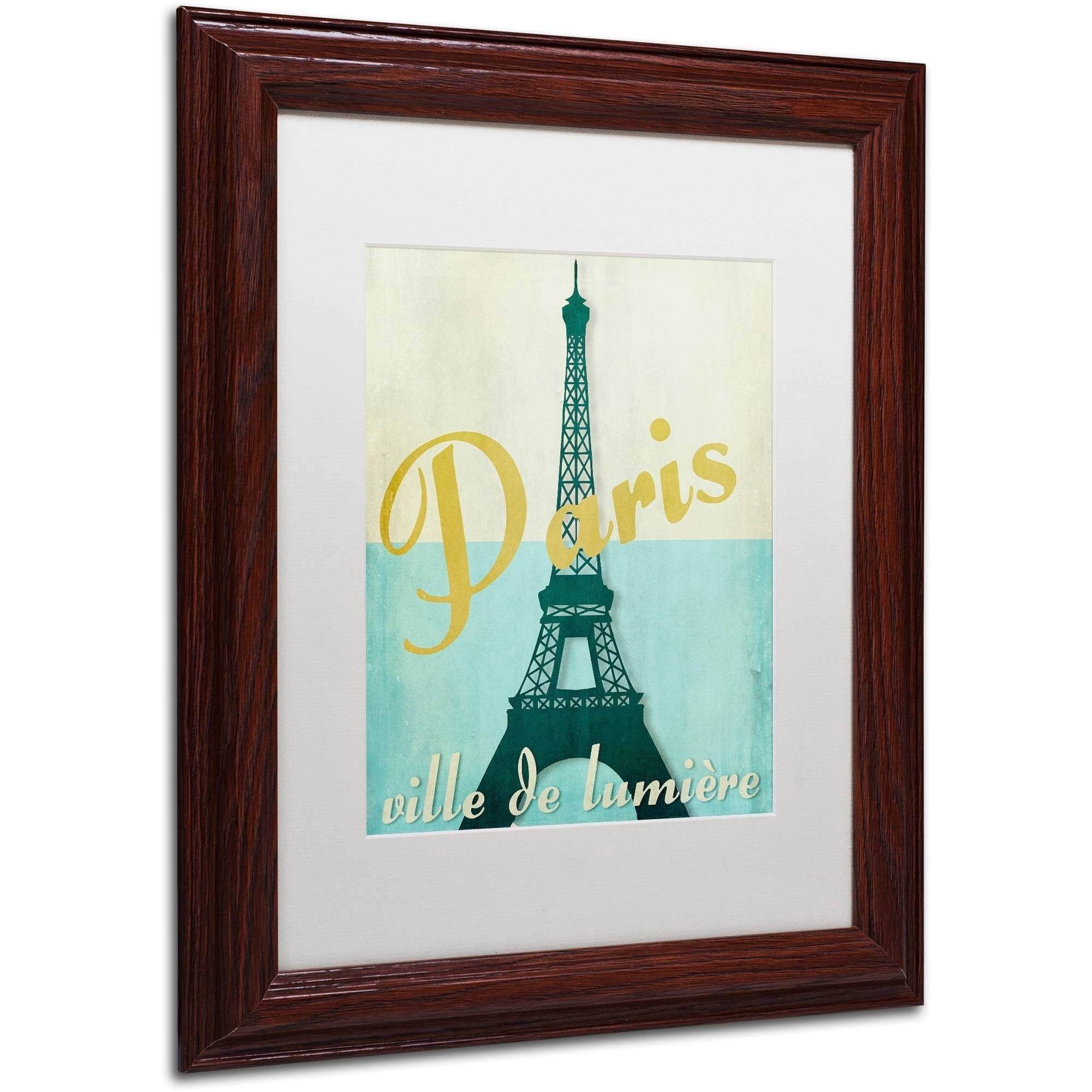 Trademark Fine Art "Paris City of Light" Canvas Art by Color Bakery White Matte, Wood Frame