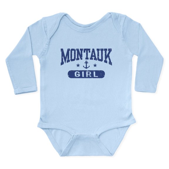 CafePress - Montauk Girl Body Suit - Long Sleeve Cotton Baby Bodysuit
