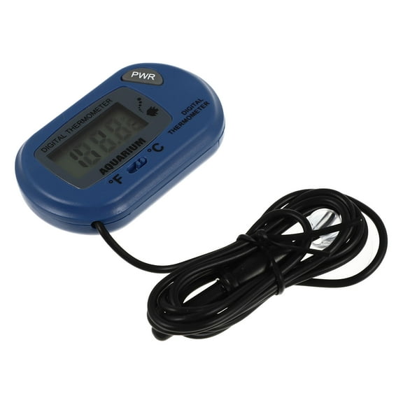 Mini High Precision Fish Tank Digital Thermometer Creative Aquarium Thermometer Durable Waterproof Thermometer (Blue)