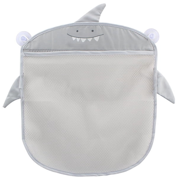 Organizador de juguetes para baño de bebé, bolsa de almacenamiento de juguetes para baño y bañera, red de almacenamiento de malla para accesorios de ducha, 2 ventosas (gris)