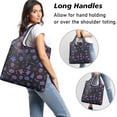 thumbnail image 2 of 5 Pack Foldable Shopping Bag,Purple Halloween Ghost Pumpkin Skull Pattern Reusable Grocery Bags with Pockets,Large Reusable Tote Bags with Handles Waterproof & Lightweight, 2 of 6