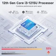 thumbnail image 6 of 15.6" IPS FHD-Business-Laptop Intel 6 Core i3-1215U 32GB RAM 1TB SSD (Beat i5-1135G7 Up to 4.4GHz) Computer with 65W Type C Fingerprint Backlit Keyboard Wi-Fi 6 Numpad Win 11-Gray, 6 of 6