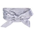 thumbnail image 2 of Cinturón de cintura ancha Zulema Obi de piel sintética para mujer Plata, 2 of 8