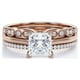 thumbnail image 1 of JeenMata Juego de Anillos de Boda Estilo Princesa de 2 Quilates - Juego de Novia - Juego de Trío de Boda - Anillo de Compromiso - Anillo Art Déco - Anillo de Promesa - Plata Esterlina, 1 of 6