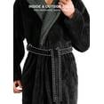 thumbnail image 4 of Men's Hooded Fleece Plush Soft Shu Velveteen Robe Full Length Long Bathrobe, 4 of 6