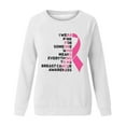 thumbnail image 4 of WREESH Women's Casual Breast Cancer Awareness Sweatshirt Crewneck Pullover Pink Ribbon Letter Shirts White, 4 of 5