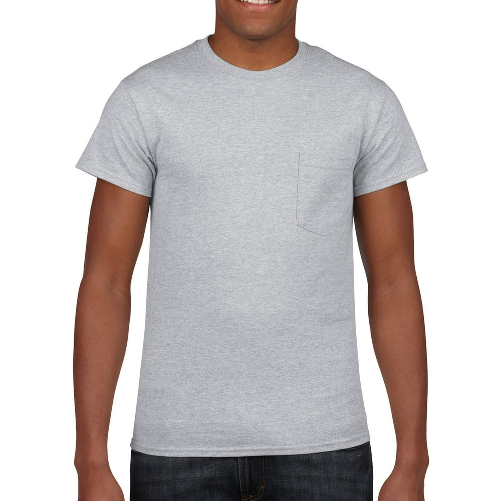 Gildan - Adult Ultra Cotton® Pocket T-Shirt - SPORT GREY - XL - Walmart ...