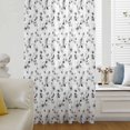 thumbnail image 6 of Gray Botanical Sheer Curtains 54 Inches Long, Retro Blossom Floral Farmhouse Wildflower Light Filering Curtains, Breathable Simi Curtain Privacy Drapes for Kitchen Bathroom Small Window Treatment, 6 of 9
