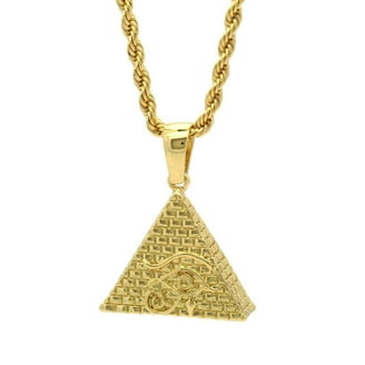 Sunglasses Pendant Necklace For Men - 14K Gold Plated Stainless Steel With Cubic Zirconia, Hip Hop Style