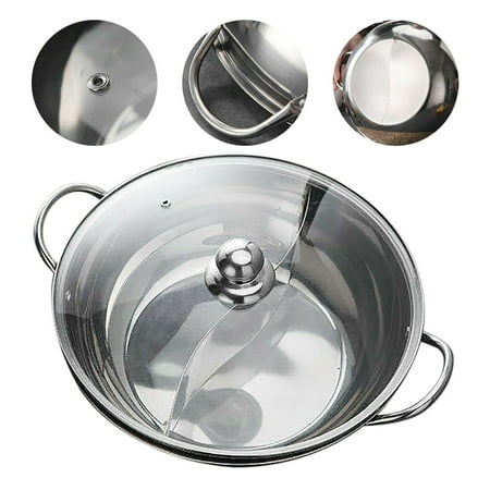

Shabu Shabu Hot Pot 12 Stainless Steel Pot Dual Site Divider with Glass Lid 12 Inch Shabu Shabu Hot Pot Stainless Steel Pot Dual Site Divider w/ Glass Lid