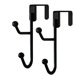 thumbnail image 1 of Paquete de 2 para Colgar Sobre la Puerta, Gancho Doble de Metal Resistente para Colgar Abrigos, Sombreros, Batas, Toallas, Negro, 1 of 5