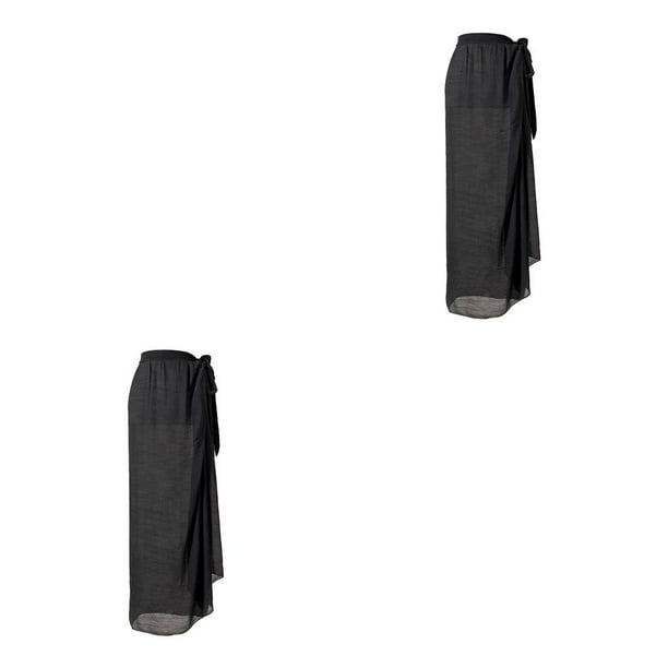 Soidarity de mujer Cubrir Faldas Ropa Verano Playa Casual Vacaciones Abrigo largo Cómodo Traje de baño Ropa de playa Negro Type1 NO1