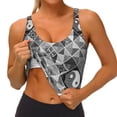 thumbnail image 3 of Fotbe Yin Yang With Black And White Sujetador Deportivo Largo sin Aros para Mujer con Almohadillas y Soporte Medio, Transpirable y Absorbente, Camiseta Tipo Chaleco o Tank Top-Medium, 3 of 8
