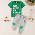 thumbnail image 2 of Toddler Boy Outfits St. Patrick'S Day Kids Short Sleeve Crew Neck Printed T Shirt And Pants 2 Piece Casual Set Green 6 Months-12 Months, 2 of 7